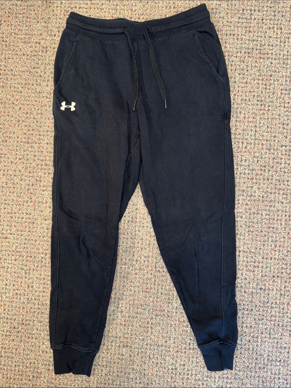 Under Armour Kids Black Jogger Sweatpants with White Logo